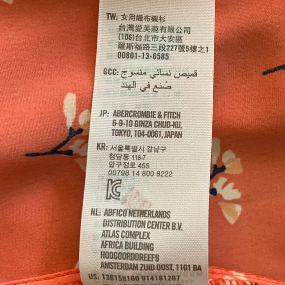 Abercrombie & Fitch Ditzy Floral Open Shoulder Long Sleeve Blouse XS 75D - Picture 7 of 7